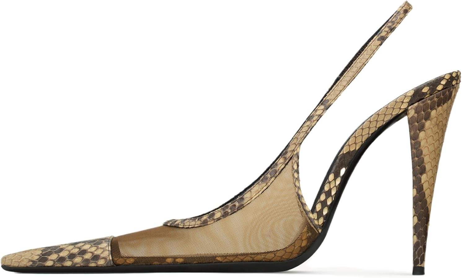 Modern Snakeskin Slingback Heels for Women | Amazon (US)
