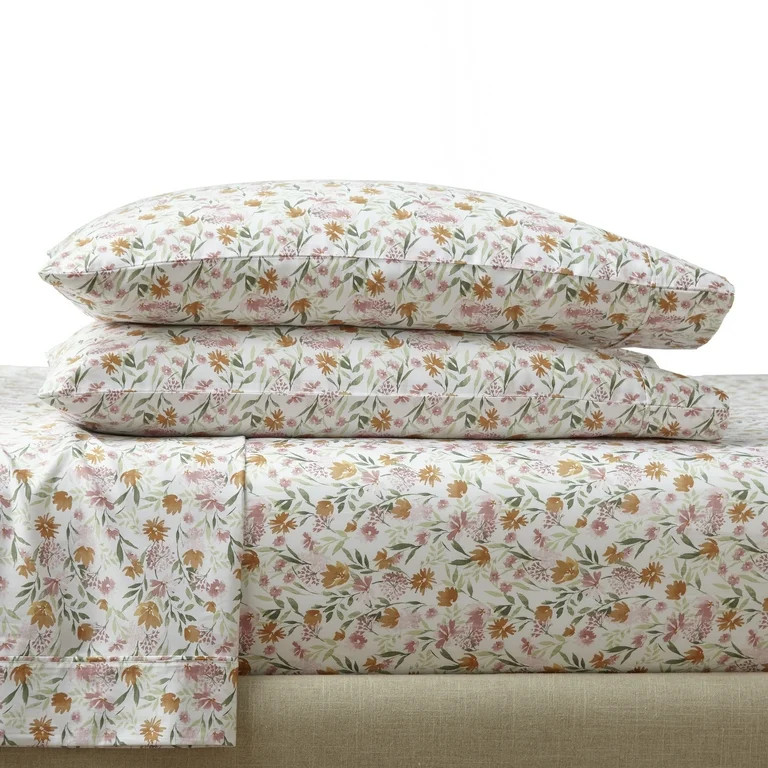 Better Homes & Gardens 2-Piece 300 Thread Count Bashful Blooms Warm Cotton Sateen Pillowcase Set,... | Walmart (US)