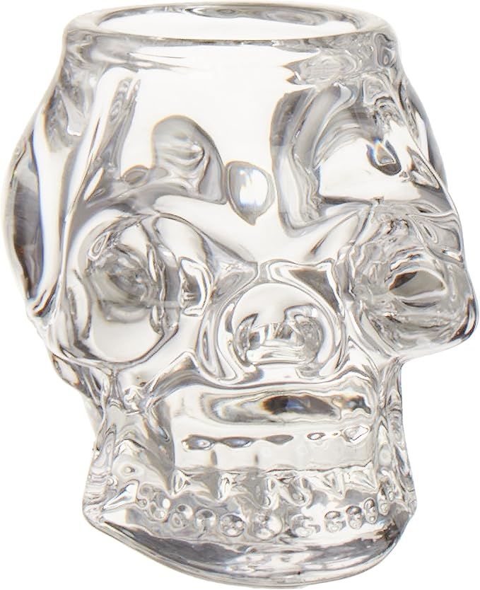 Diamond Star Glass 68053 5.5 Inch Skull Candleholder Clear | Amazon (US)