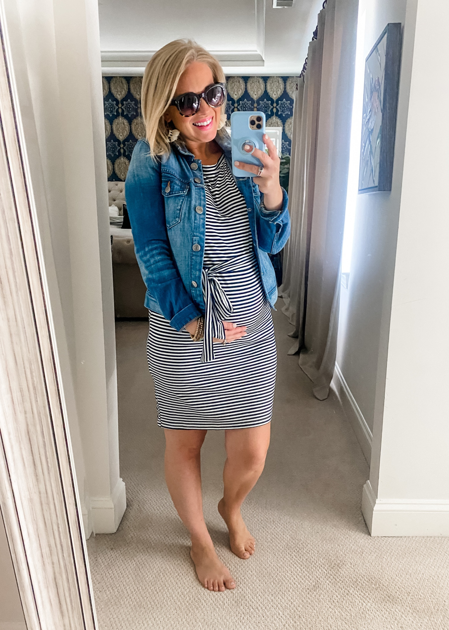 Striped dress with tie and pockets! Not maternity but works with bump!

#LTKbump #LTKfamily #LTKbaby