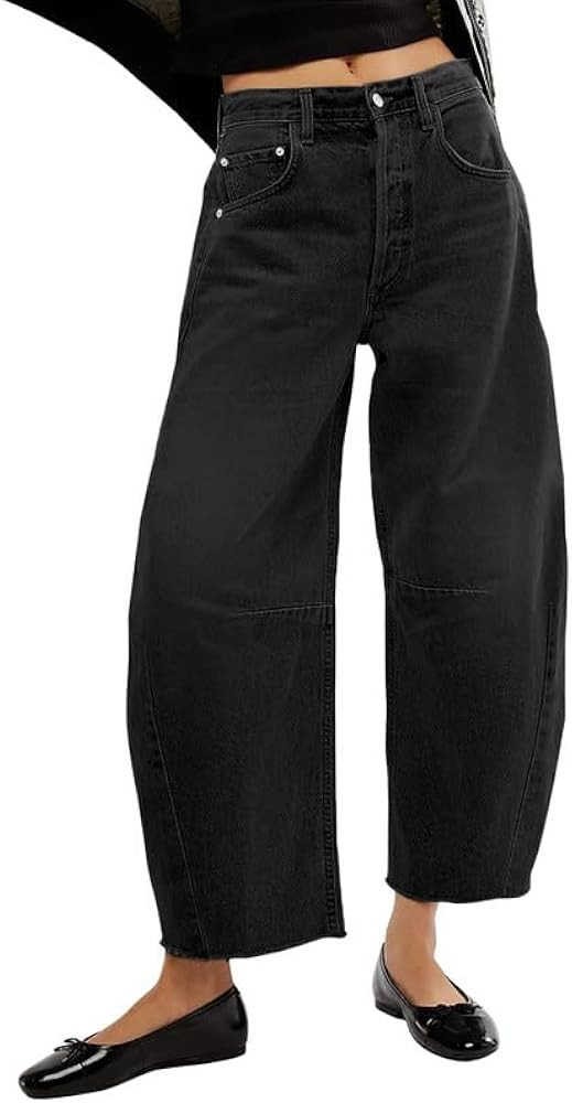Barrel High Waisted Casual Baggy Trendy Straight Wide Leg Boyfriend Jeans | Amazon (US)