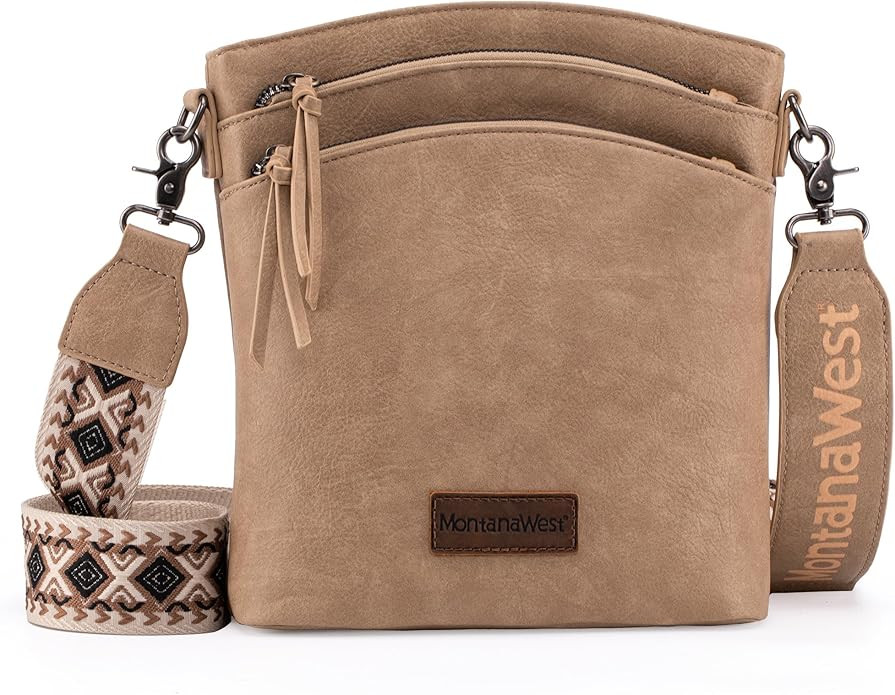 Montana West Double Compartments Cross Body Bag for Women with Adjustable Strap and Specialized P... | Amazon (US)