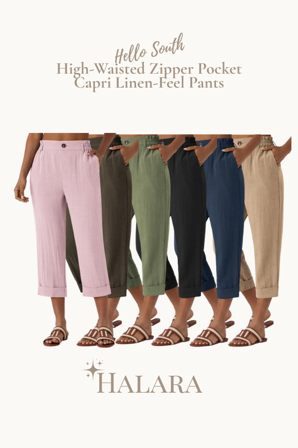 Halara pants you’ll want in every color! 🌿 These women’s high-waisted capri pants have a linen-look fabric with a comfortable stretch feel, making them perfect for everyday wear, travel, or casual work outfits. Designed with a zipper pocket for convenience, they’re lightweight, breathable, and available in multiple colors. A versatile summer-to-fall wardrobe staple that pairs easily with blouses, tees, or sweaters. Flattering capri pants for women over 40 & 50 who love effortless chic style. 

 #LTKOver40 #LTKFindsUnder50 #LTKStyleTip