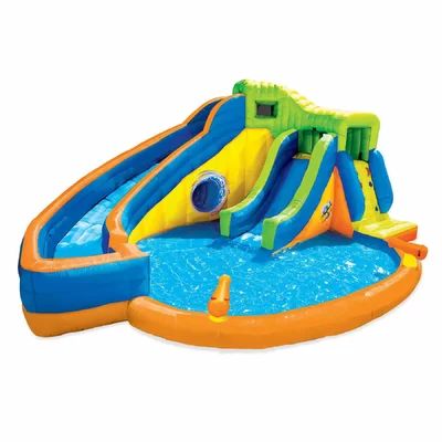 17.6' x 21.8' Inflatable Water Slide with Air Blower Banzai | Wayfair North America