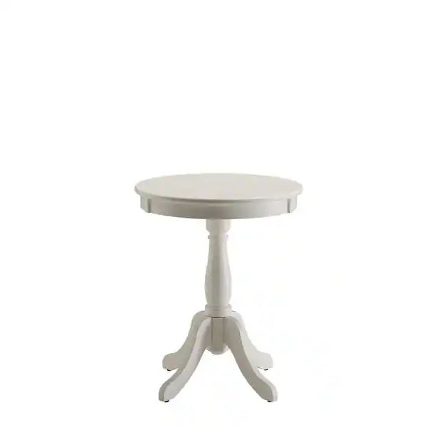 Cottage White Wood Pedestal Side or End Table - 22"H x 18"W x 18"D - Overstock - 34208098 | Bed Bath & Beyond