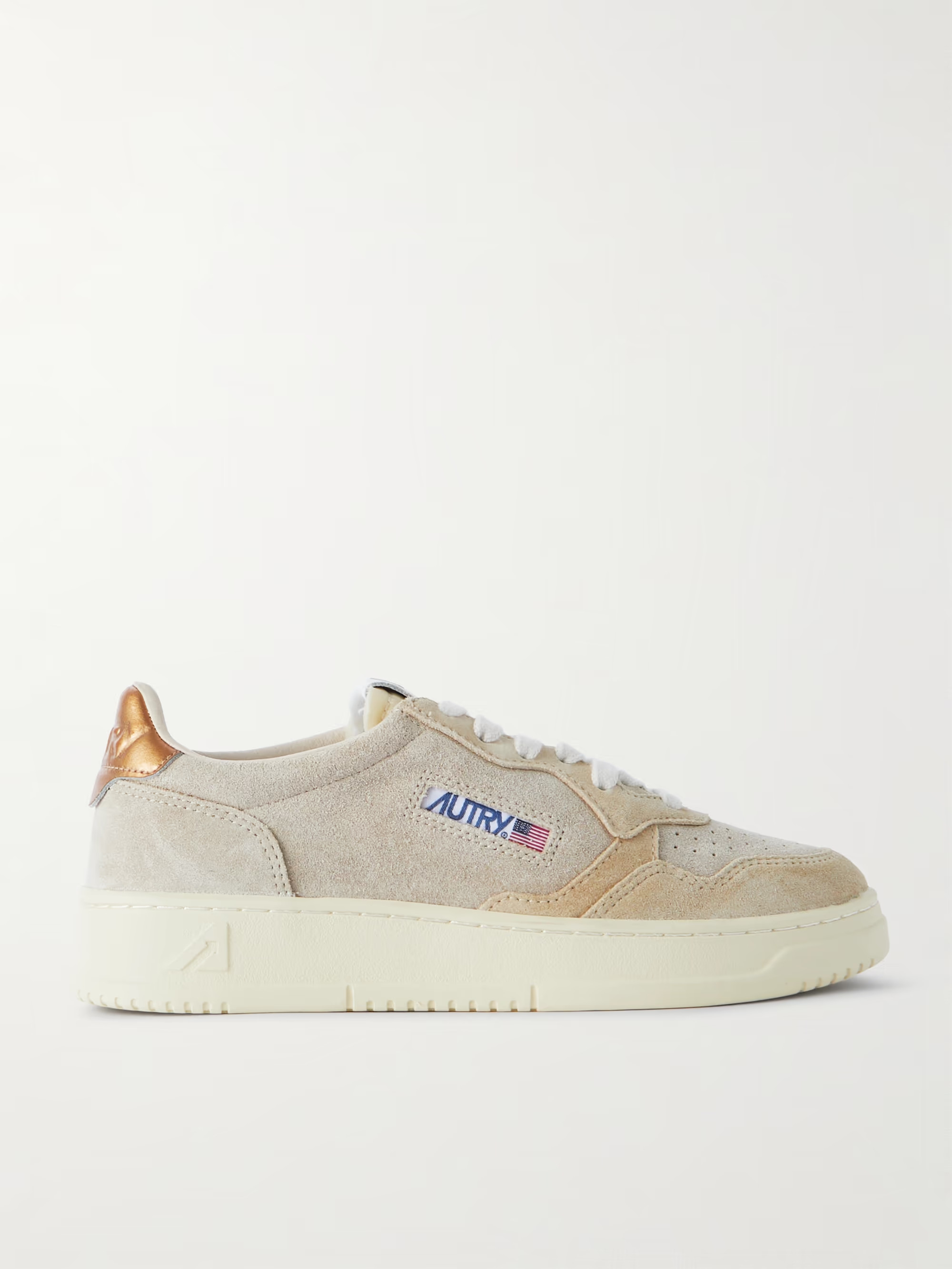 Medalist Low metallic leather-trimmed suede sneakers | NET-A-PORTER (US)
