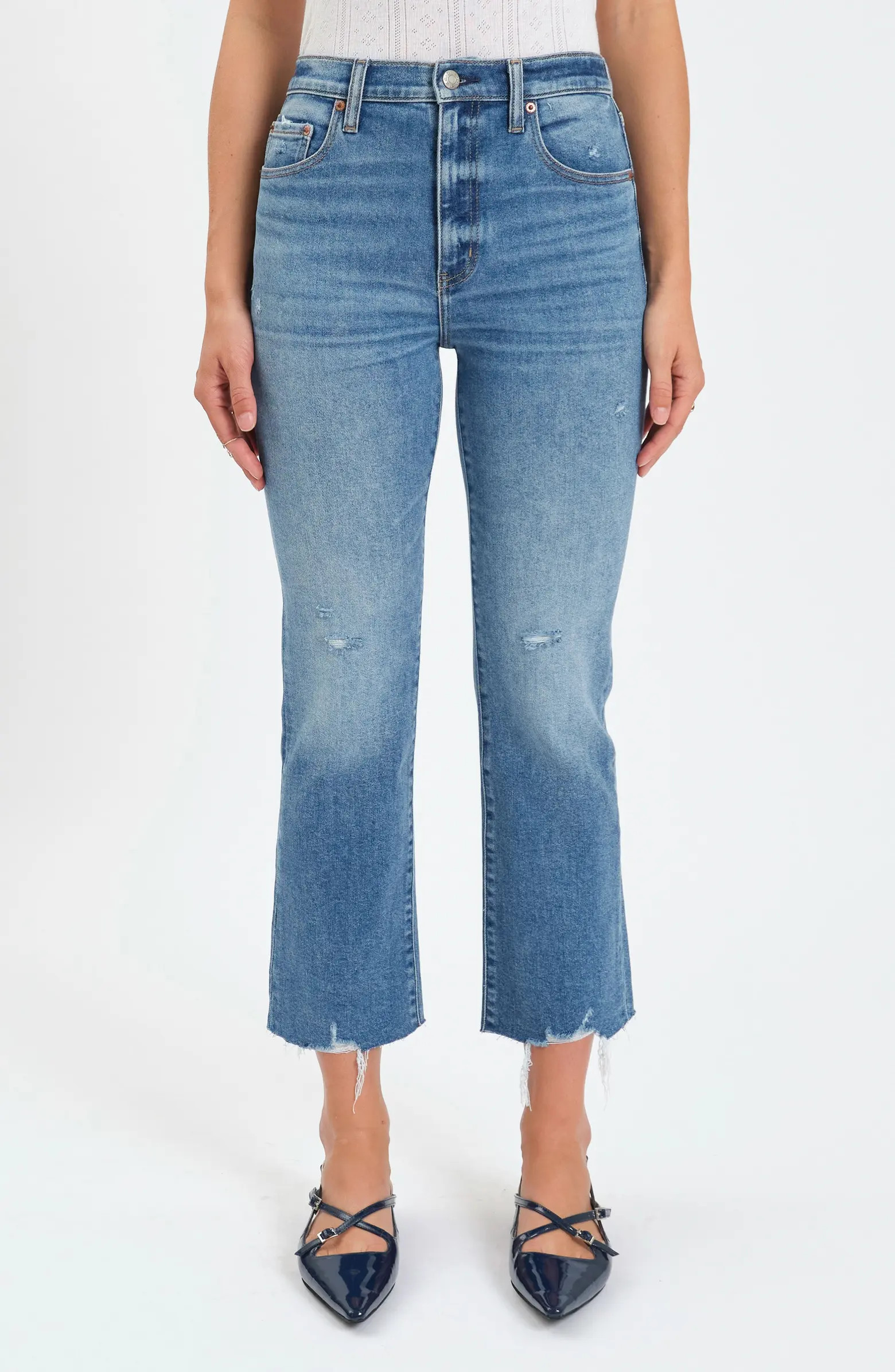Shy Girl High Waist Crop Flare Jeans | Nordstrom