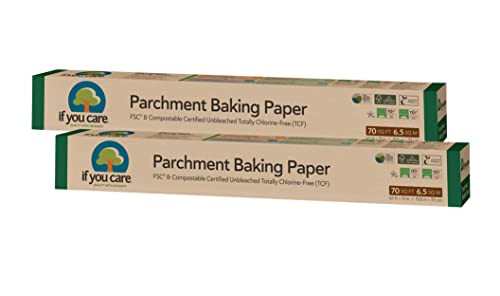 If You Care Parchment Baking Paper 70 Sq Ft Roll, Unbleached, Chlorine Free, Greaseproof, Silicone Coated, Standard Size, Fits 13 Inch Pans (Pack of 2) | Amazon (US)
