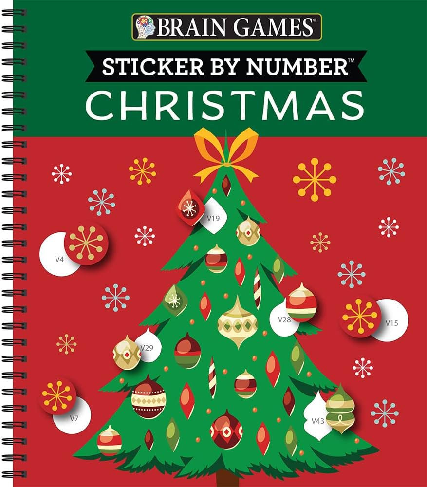 Brain Games - Sticker by Number: Christmas (28 Images to Sticker - Christmas Tree Cover) (Volume ... | Amazon (US)