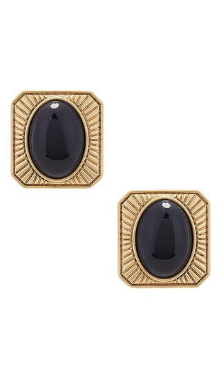 Gemstone Stud Earrings in Antique Gold | Revolve Clothing (Global)