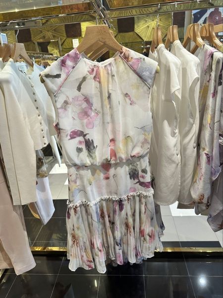 Scouting for summer wedding guest dresses in stores and came across this beautiful option. Its so light both in how it feels on you and in colors. Can be a good destination wedding guest option and you can still wear it when you get back home for a night out and maybe even to work with a blazer. 

#LTKSeasonal #LTKwedding #LTKstyletip