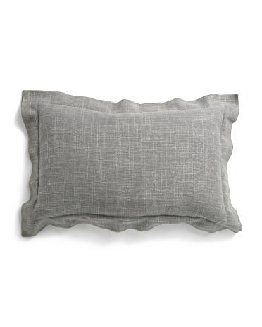 Made In Usa 13.5x21 Linen Blend Overfilled Double Flange Pillow | TJ Maxx