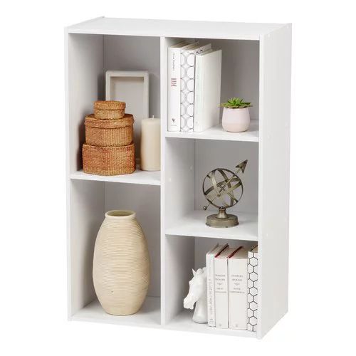 IRIS USA 5-Compartment Wood Organizer Bookcase Storage Shelf, White | Walmart (US)