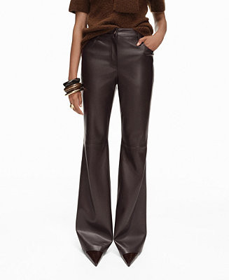 Mango Women's Leather-Effect Skinny Pants - Macy's | Macy's