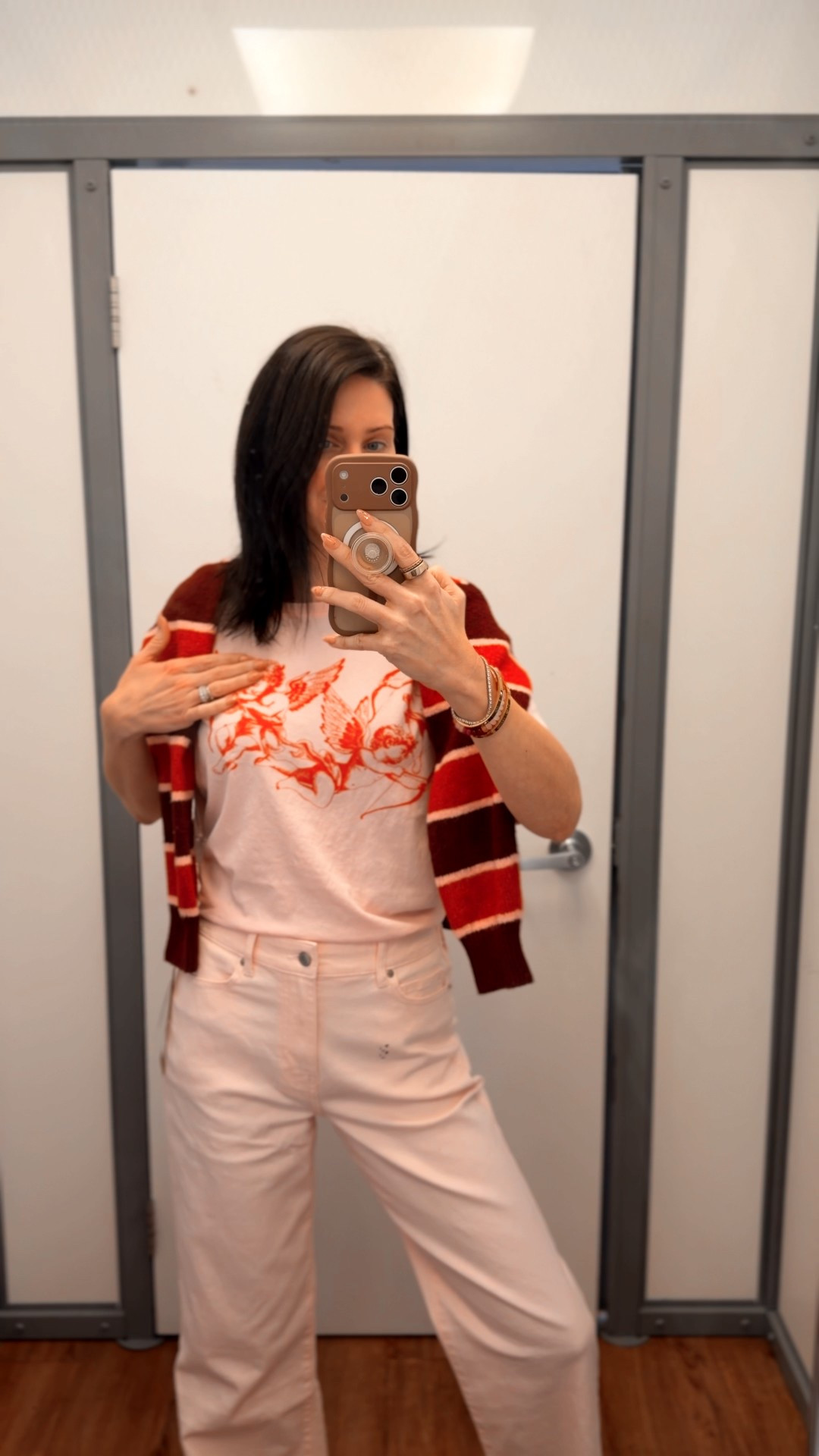 This light pink denim is SO CUTE in person! I’m wearing a medium (which I usually do in bottoms) but could have sized down. So if you are between go down. I’m 5’9” tall and they went to the floor (32 inch inseam for regular) so def tall girl friendly BUT they also have a “short” option available online. 

Wearing a small in the cupids tee. 

#LTKTall #LTKdayinmylife #LTKFindsUnder50