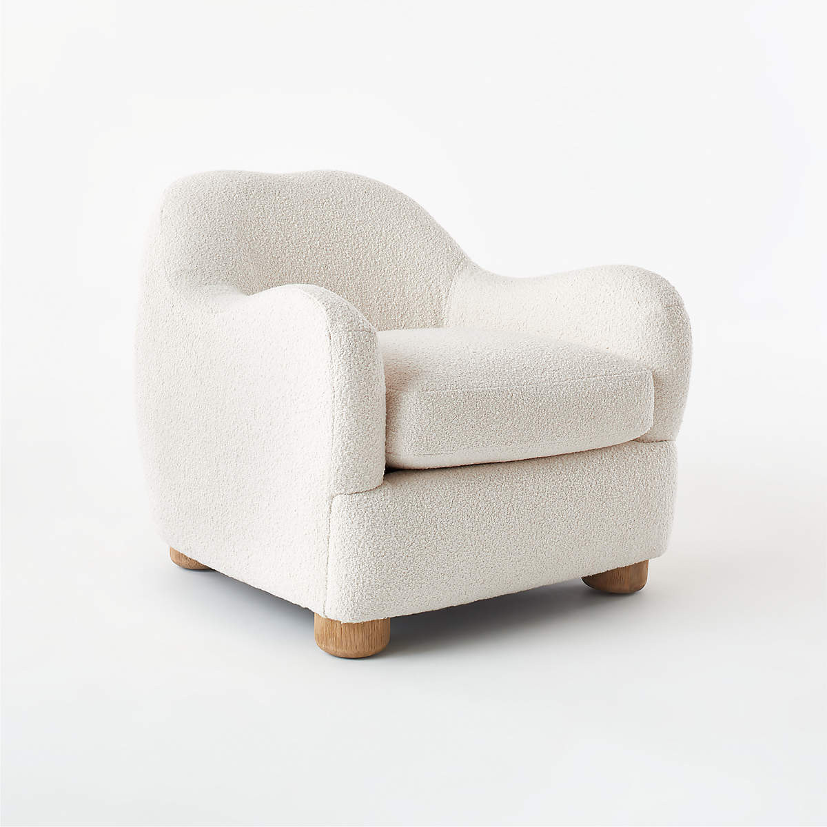 Bacio Camel Boucle Lounge Chair with Bleached Oak Legs by Ross Cassidy + Reviews | CB2 | CB2