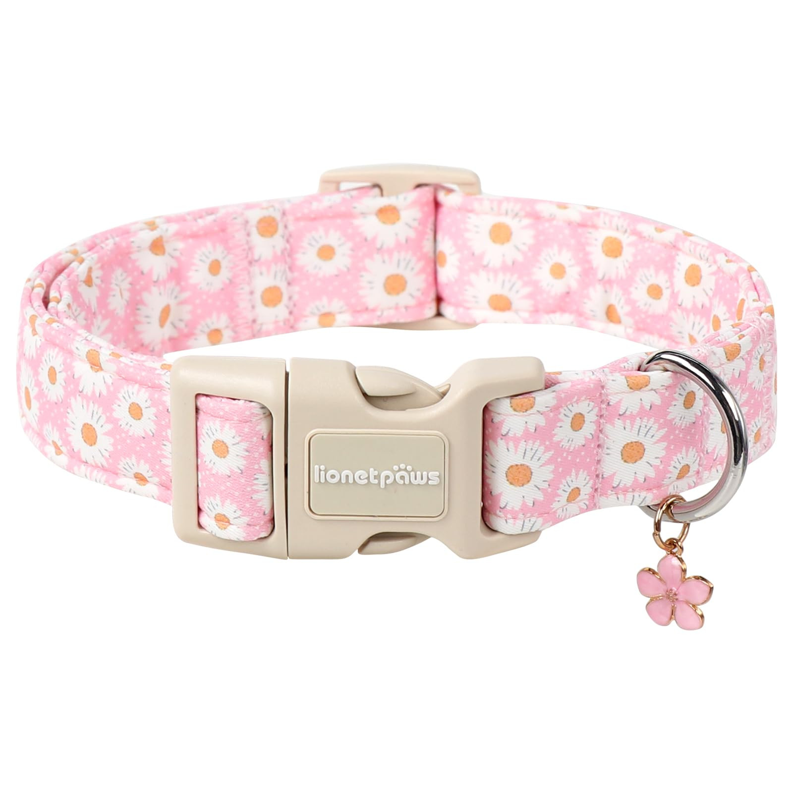 Lionet Paws Floral Dog Collar- Cute Daisy Pink Dog Collars with Plastic Buckle, Light Adjustable ... | Amazon (US)