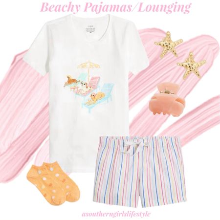 Beachy Pajamas & Loungewear!

How adorable is the Dogs Lounging Tee?!? Striped Boxer Shorts, Starfish Earrings, Claw Clip & Seashell Socks. 

Everything is on sale except the earrings. 

Spring Outfit. Summer Outfit. Vacation Outfit. 

#LTKfindsunder50 #LTKSeasonal #LTKstyletip