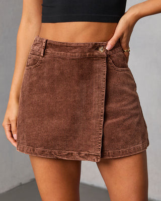 Coffee Meets Corduroy Mini Skort Brown / S | VICI