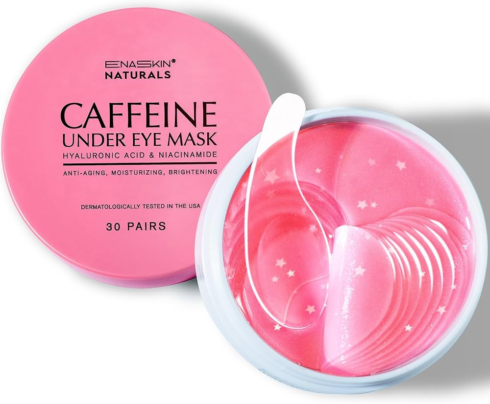 Enaskin Naturals Brightening Eye Masks: 30 Pairs Caffeine Under Eye Patches for Dark Circles and ... | Amazon (US)