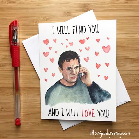 Silly Liam Neeson Valentines Card Cute Love Card for | Etsy | Etsy (US)