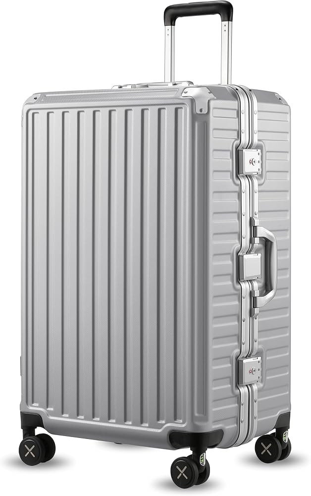 LUGGEX Zipperless Luggage with Spinner Wheels - Polycarbonate Aluminum Hard Shell Suitcase, Check... | Amazon (US)