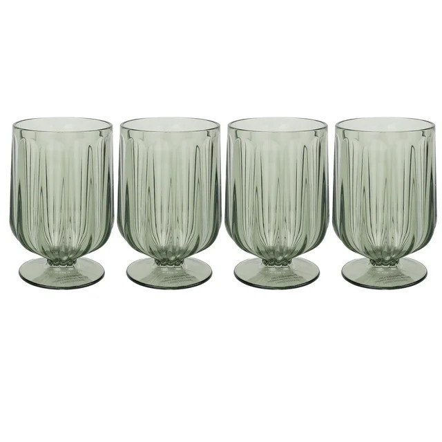 Better Homes & Gardens 4-Piece 15-Ounce Tritan Plastic Wine Goblet Set, Green | Walmart (US)