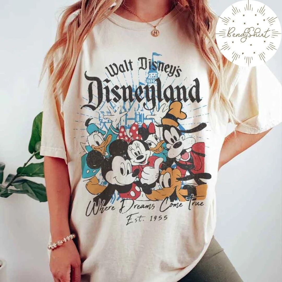 Vintage Walt Disney's Disneyland Est 1955 Where Dreams Come True Shirt, Retro Disney Castle Shirt... | Etsy (US)