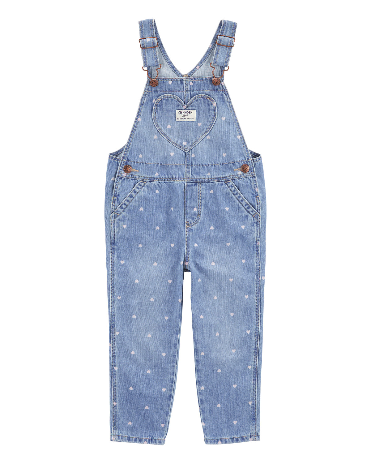 Toddler Heart Print Denim Overalls | Carter's Inc