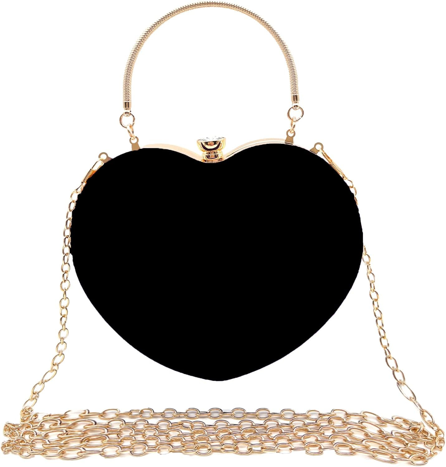 Lytosmoo Women Heart Shaped Handbag Wedding Party Evening Bag Mini Clutch Chain Purse Cocktail Prom  | Amazon (US)