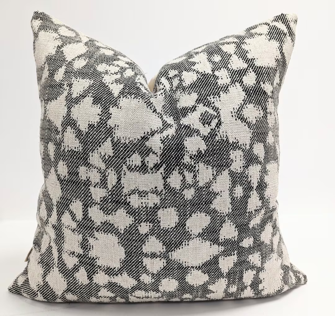 Designer Beige and Black Pillow, Modern Black Pillow Cover, Abstract Neutral Throw Pillow, Organi... | Etsy (US)