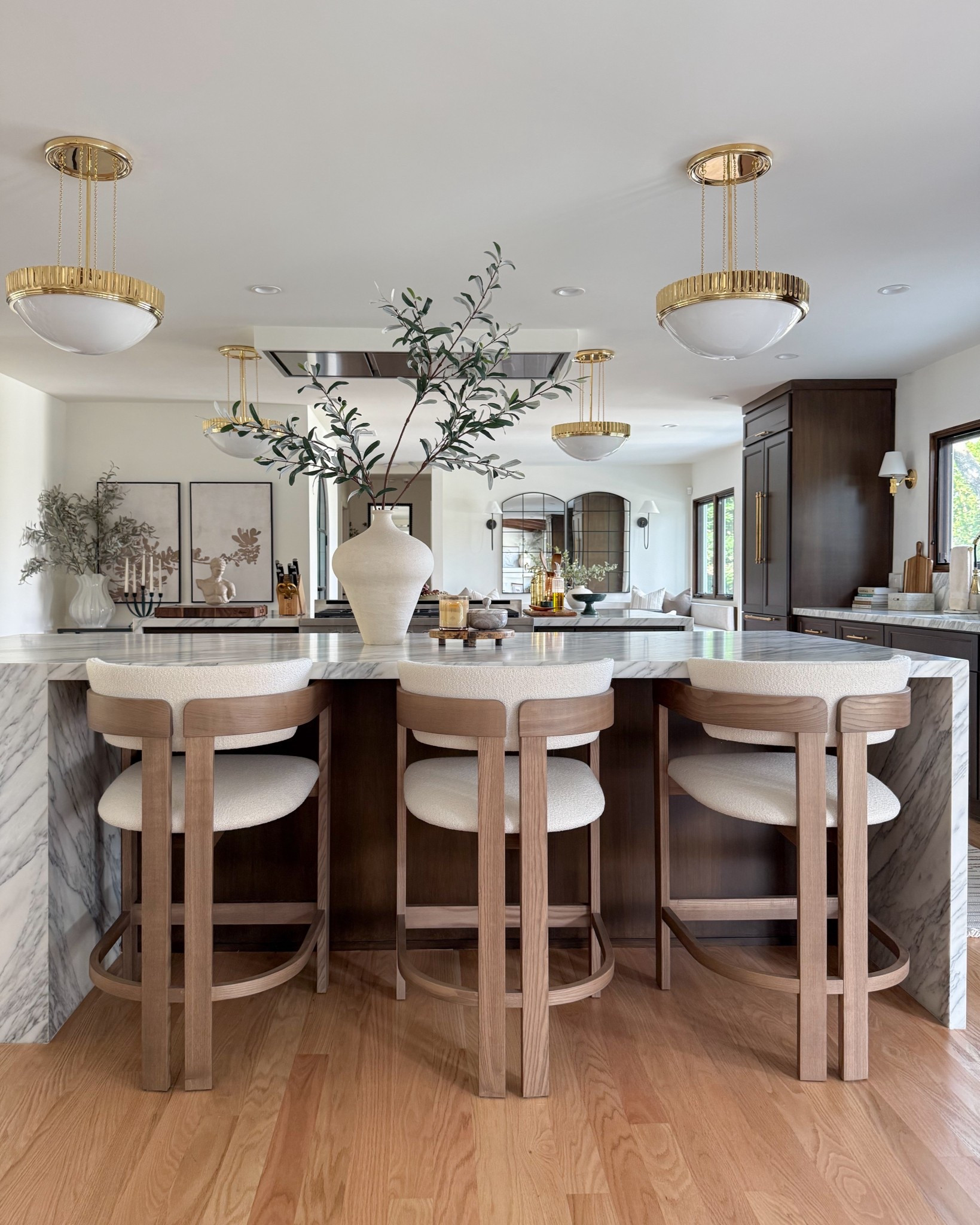 Kitchen counter stools, pendants, and olive branches! Also linking a look for less chair option! 🤍

#LTKHome #LTKSaleAlert #LTKFindsUnder100