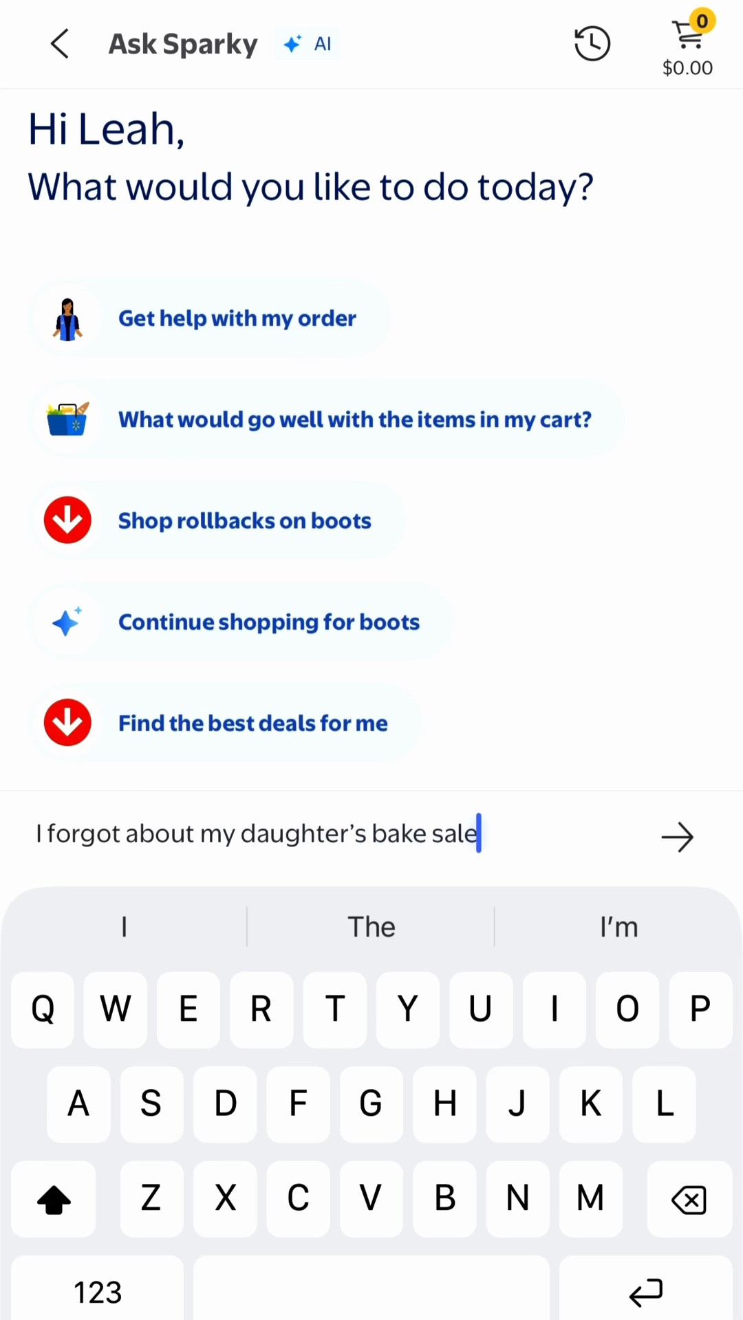 #walmartpartner Sparky is ultimate Mom Hack 👏🏻
Highly suggest downloading the Walmart App and trying Sparky, your AI shopping assistant 🤩  I can’t believe how much time and mental energy this saved me for a simple daily task - it’s like having my own personal assistant! 
@walmart #walmartpartner