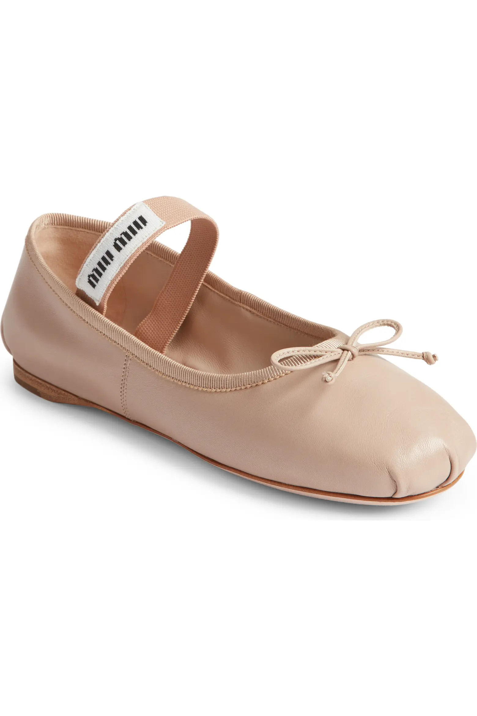 Miu Miu Lea Logo Ballerina Flat (Women) | Nordstrom | Nordstrom