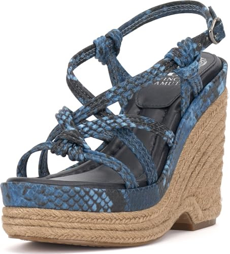 Vince Camuto Women's Delyna Strappy Platform Wedge Sandal, Light Elemental, 9.5 | Amazon (US)