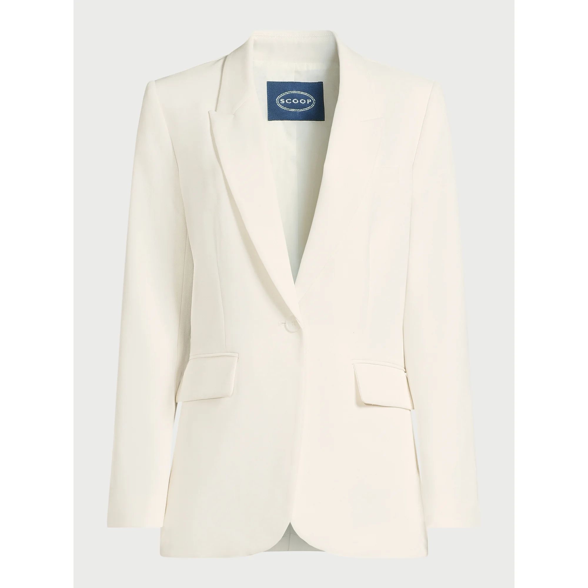Scoop Women's Ultimate One Button Crepe Suit Blazer, Sizes XS-XXL - Walmart.com | Walmart (US)