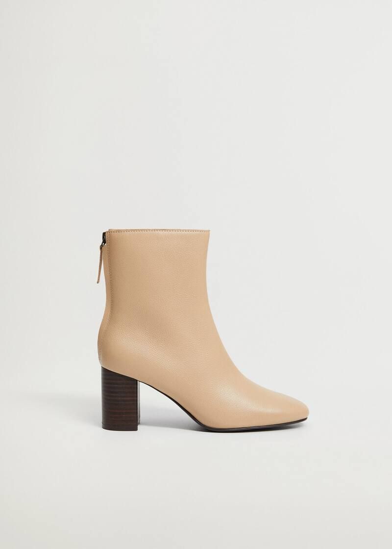 Heel leather ankle boot | MANGO (US)