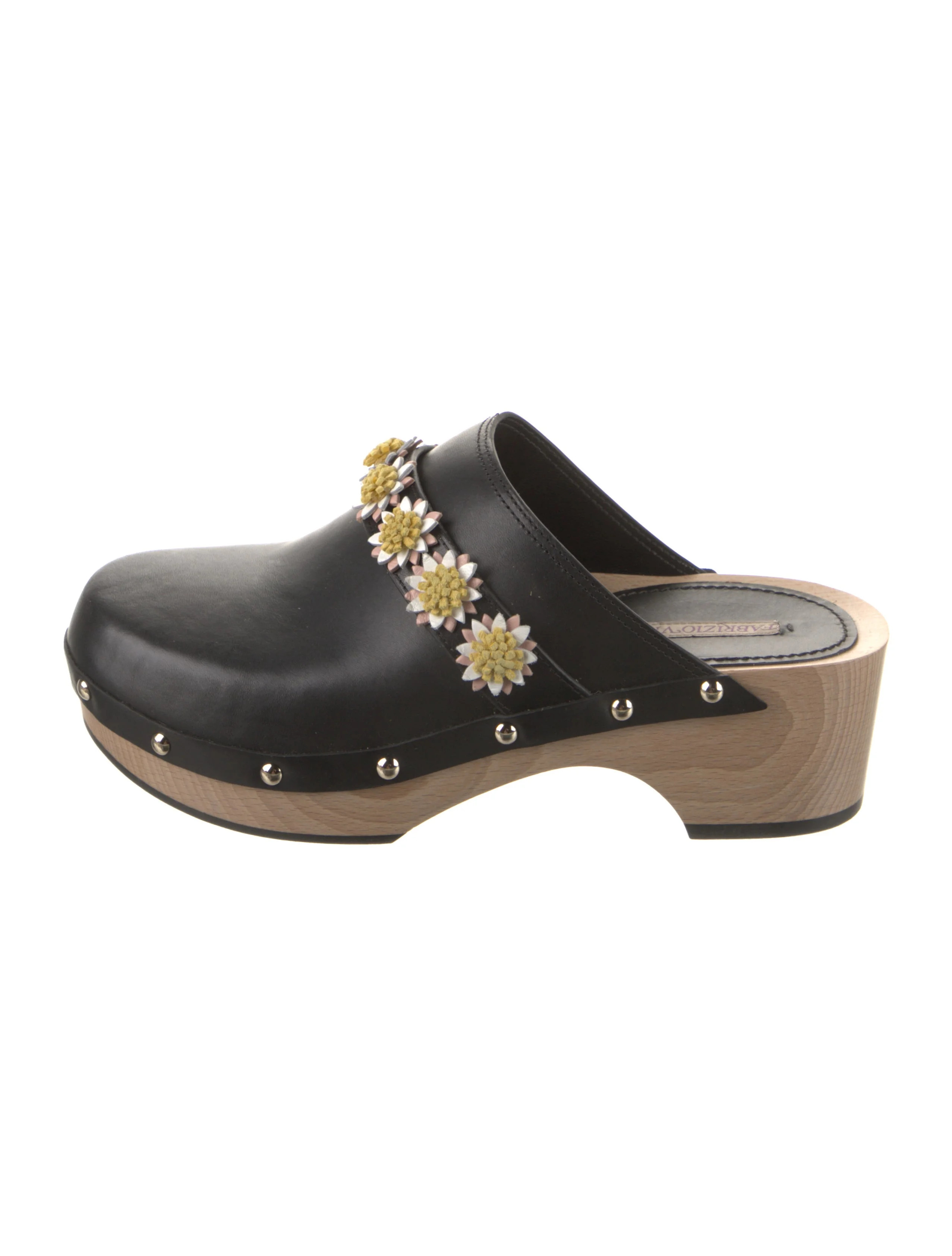 Leather Floral Print Mules | The RealReal