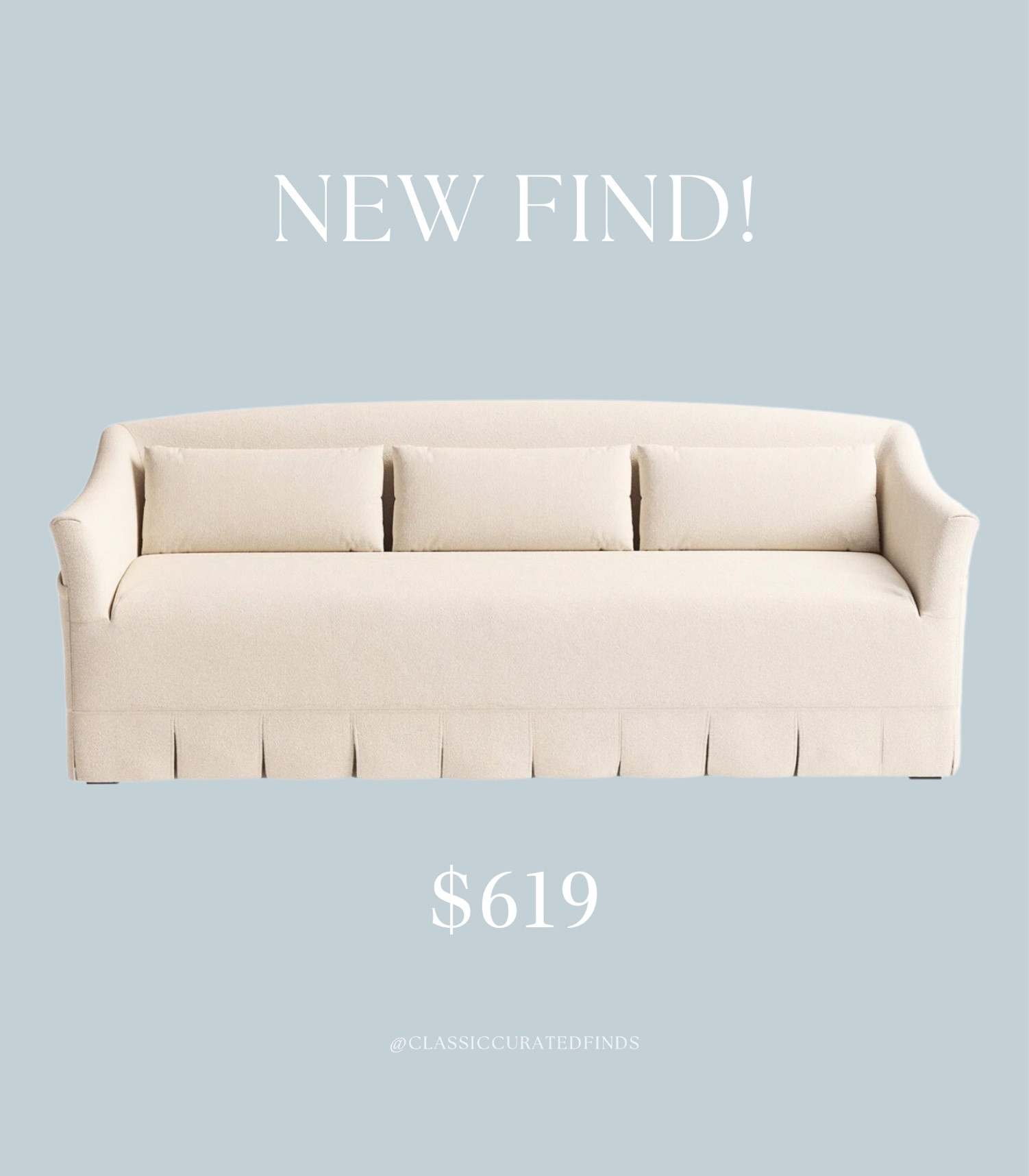 New look for less pleated slipcovered sofa under $650!!!!🙌🏻

Home Decor, Grandmillennial, Couch

#LTKHome