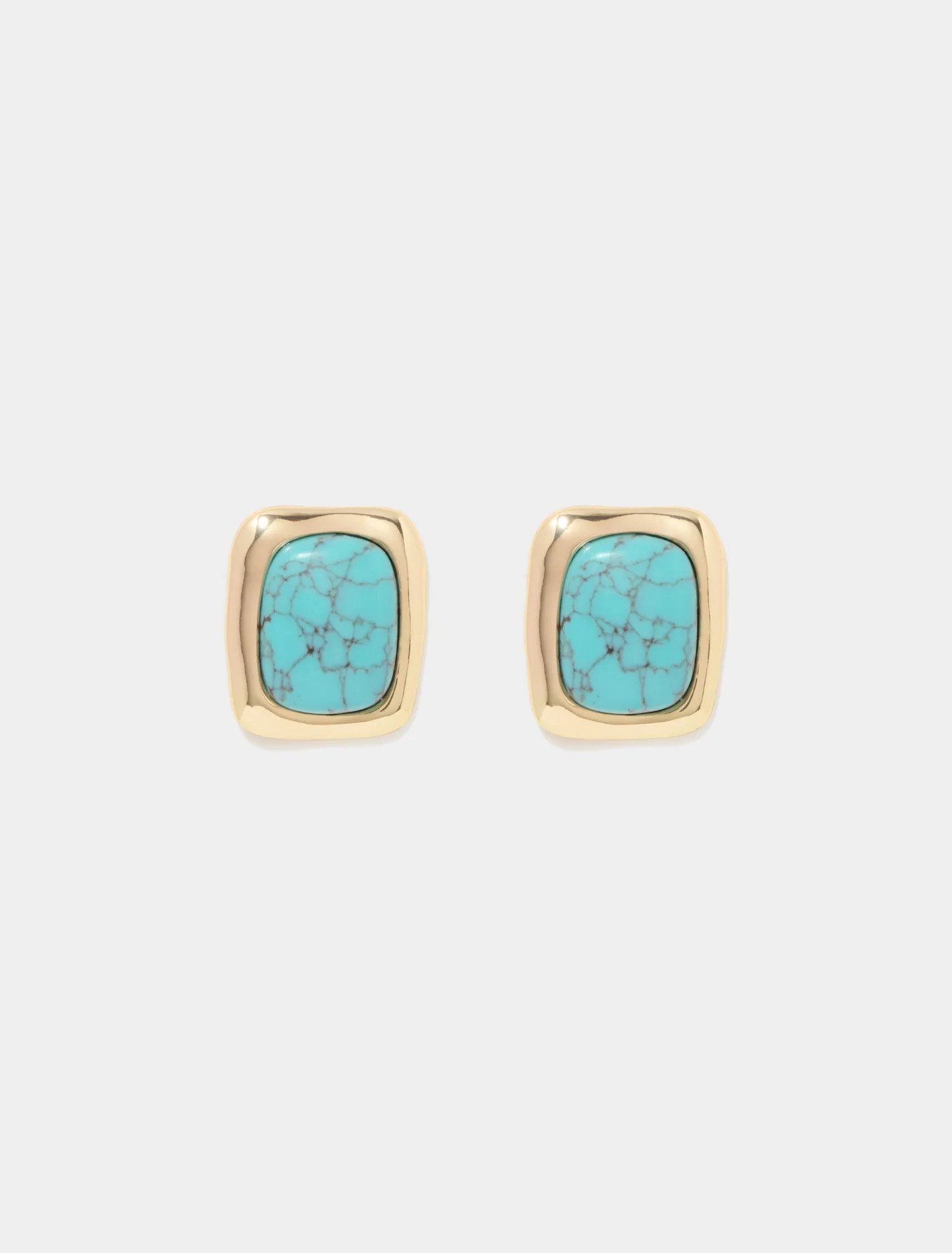 Forever New Women's Signature Sandra Stone Stud Earrings in Turquoise/Gold | Forever New (AU)