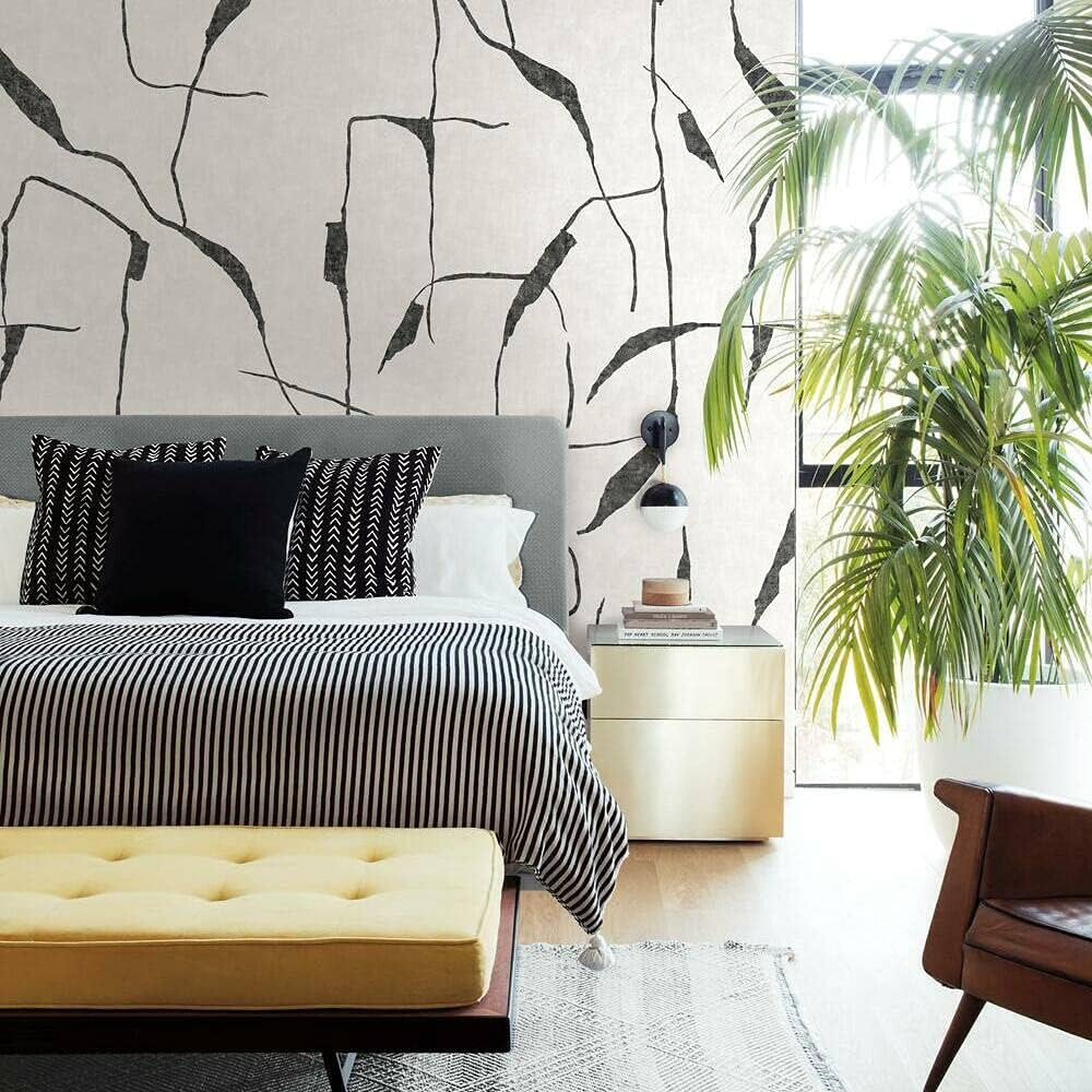 RoomMates RMK12210M Nikki Chu Off White and Charcoal Black Ivory Coast Peel and Stick Wall Mural | Amazon (US)