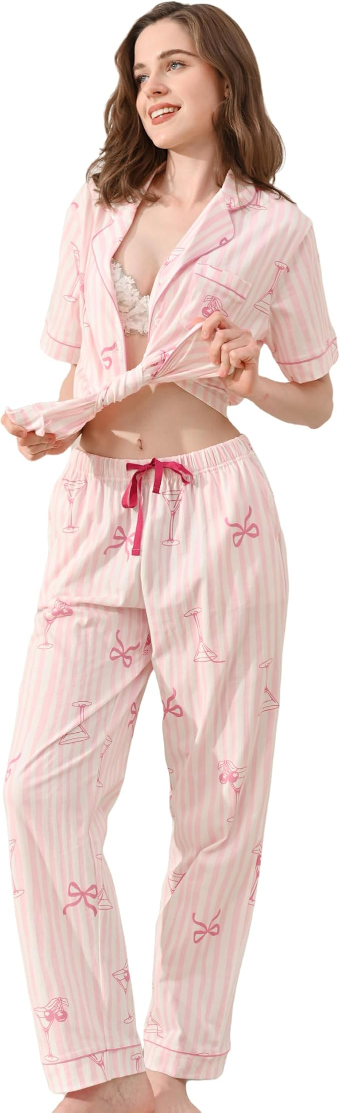 NAP BOUND 100% Cotton Pajamas for Women Sets 2 Pieces Pjs Button short sleeves with Pockets Soft ... | Amazon (US)