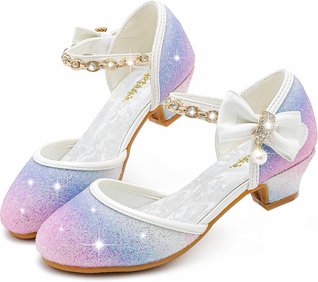 Girls Sandals Closed Toe Heels Wedding Party Girls Dress Shoes Toddler Little Big Kid | Amazon (US)