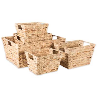 DII 5-Pack 13-in W x 7.88-in H x 17.9-in D Hyacinth Water Hyacinth Collapsible Basket | Lowe's