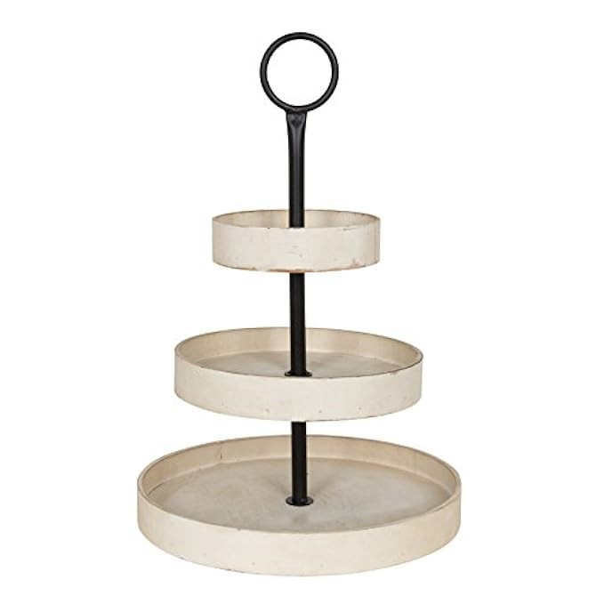 Kate and Laurel Woodmont 3 Tiered Decorative Rustic Farmhouse Wood Tray, Antique White | Amazon (US)