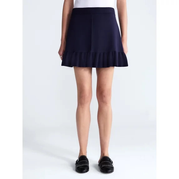 Free Assembly Women's Ruffle Mini Sweater Skirt, Sizes XS-XXL | Walmart (US)