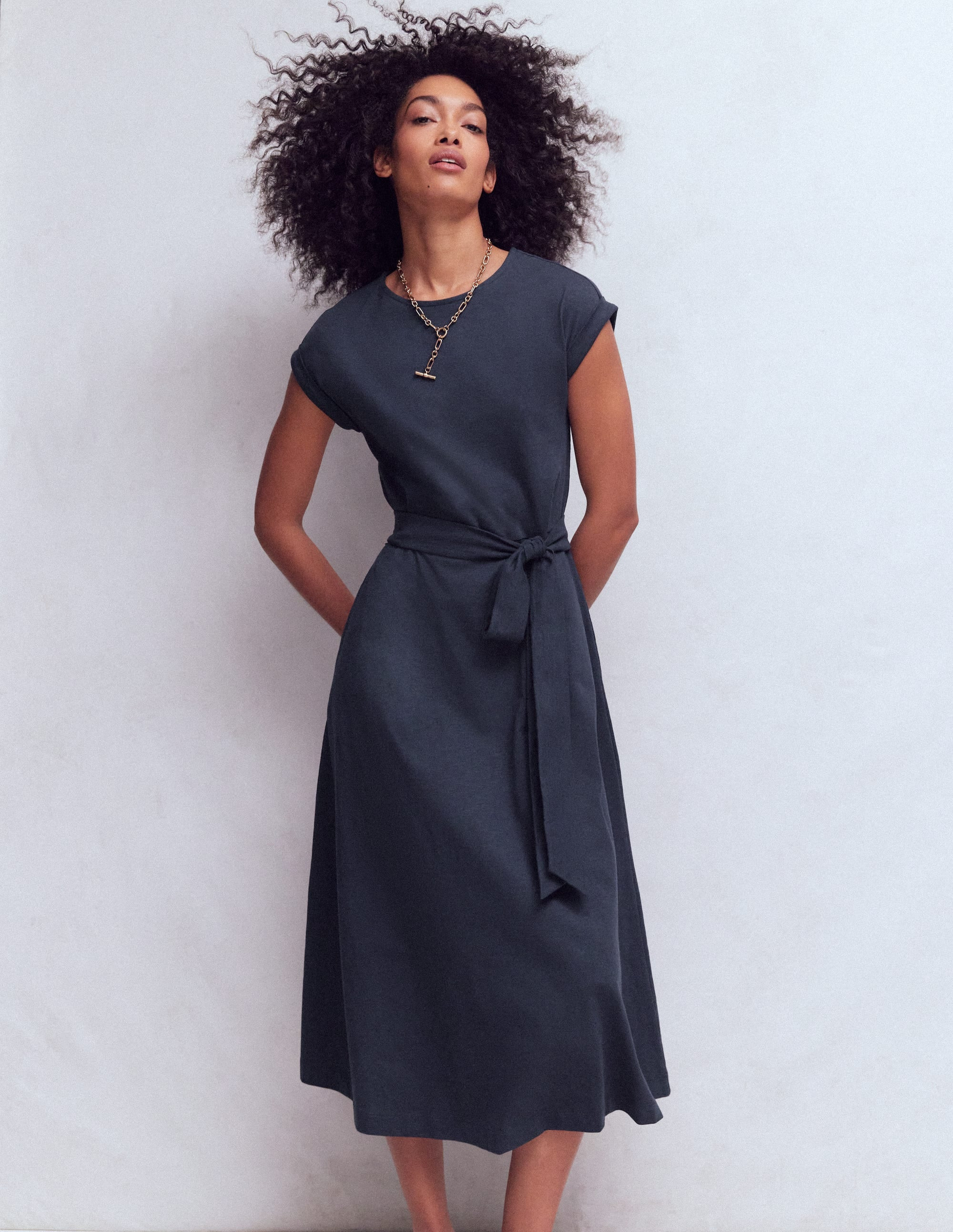 Eve Jersey Midi Dress-Navy | Boden (US)
