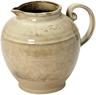 Creative Co-Op Stoneware, Reactive Glaze Pitcher, 8" L x 7" W x 7" H, Greige | Amazon (US)