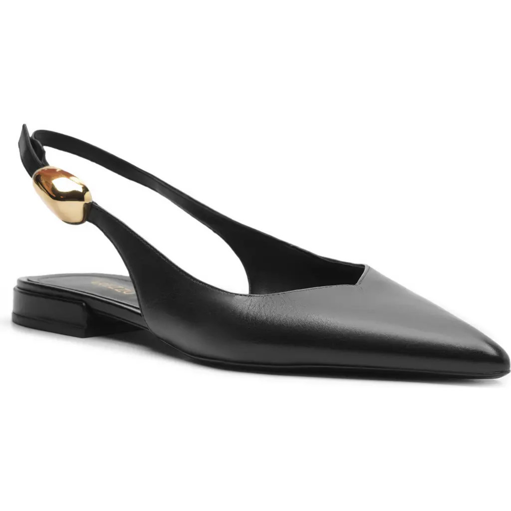 Arezzo Farrah Slingback Pointed Toe Flat in Black at Nordstrom, Size 11 | Nordstrom