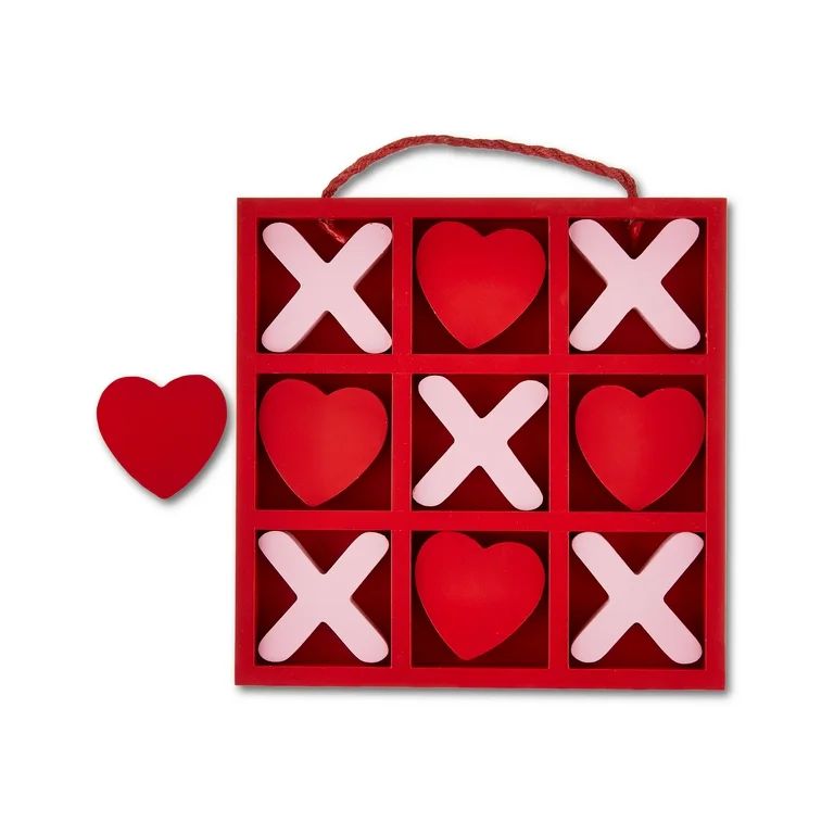 Valentine's Day Red & Pink Heart XOXO Tic Tac Toe Game, Table Decoration, 9.75 in, by Way To Cele... | Walmart (US)